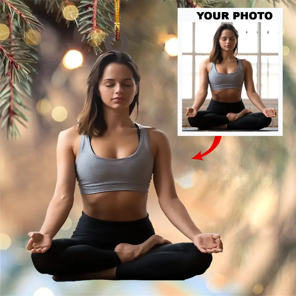Personalized Photo Mica Ornament - Gift For Yoga Lover - Yoga Is My Life ARND0014
