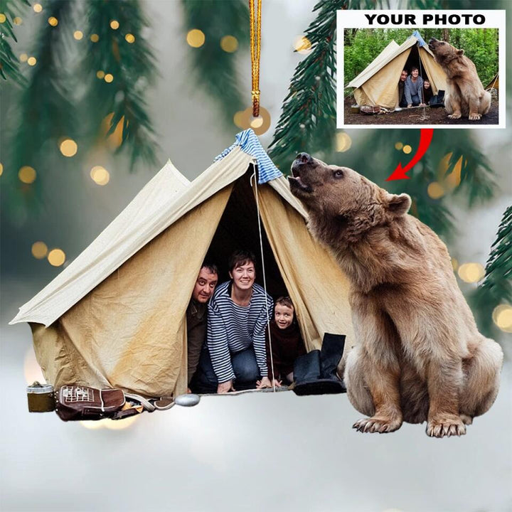Personalized Photo Mica Ornament - Gift For Camping Lover - Welcome To Our Campsite ARND036