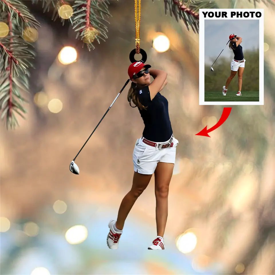 Personalized Photo Mica Ornament - Gift For Golf Lover - Golf Lover ARND005