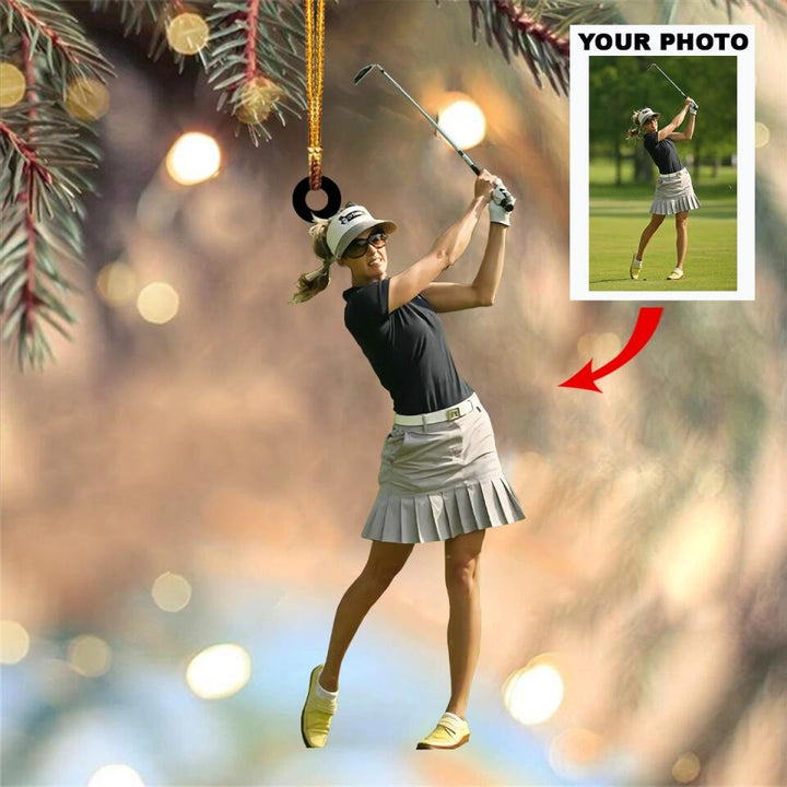 Personalized Photo Mica Ornament - Gift For Golf Lover - Golf Lover ARND005