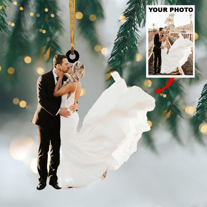 Personalized Photo Mica Ornament - Gift For Couple - Wedding Couple ARND018