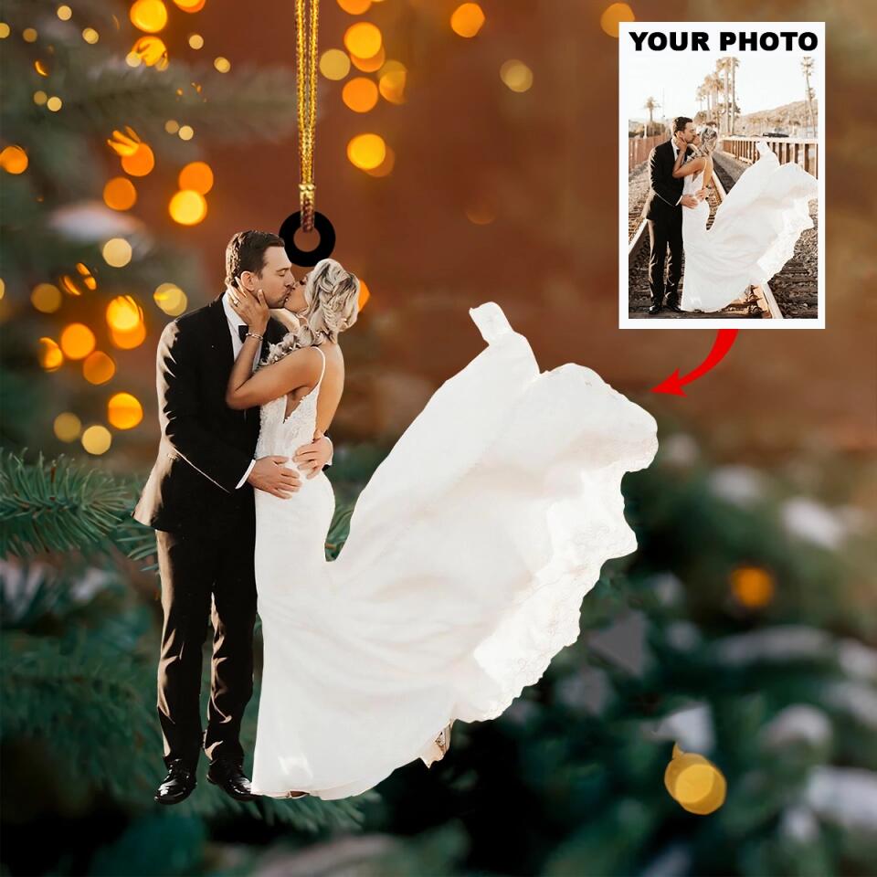 Personalized Photo Mica Ornament - Gift For Couple - Wedding Couple ARND018
