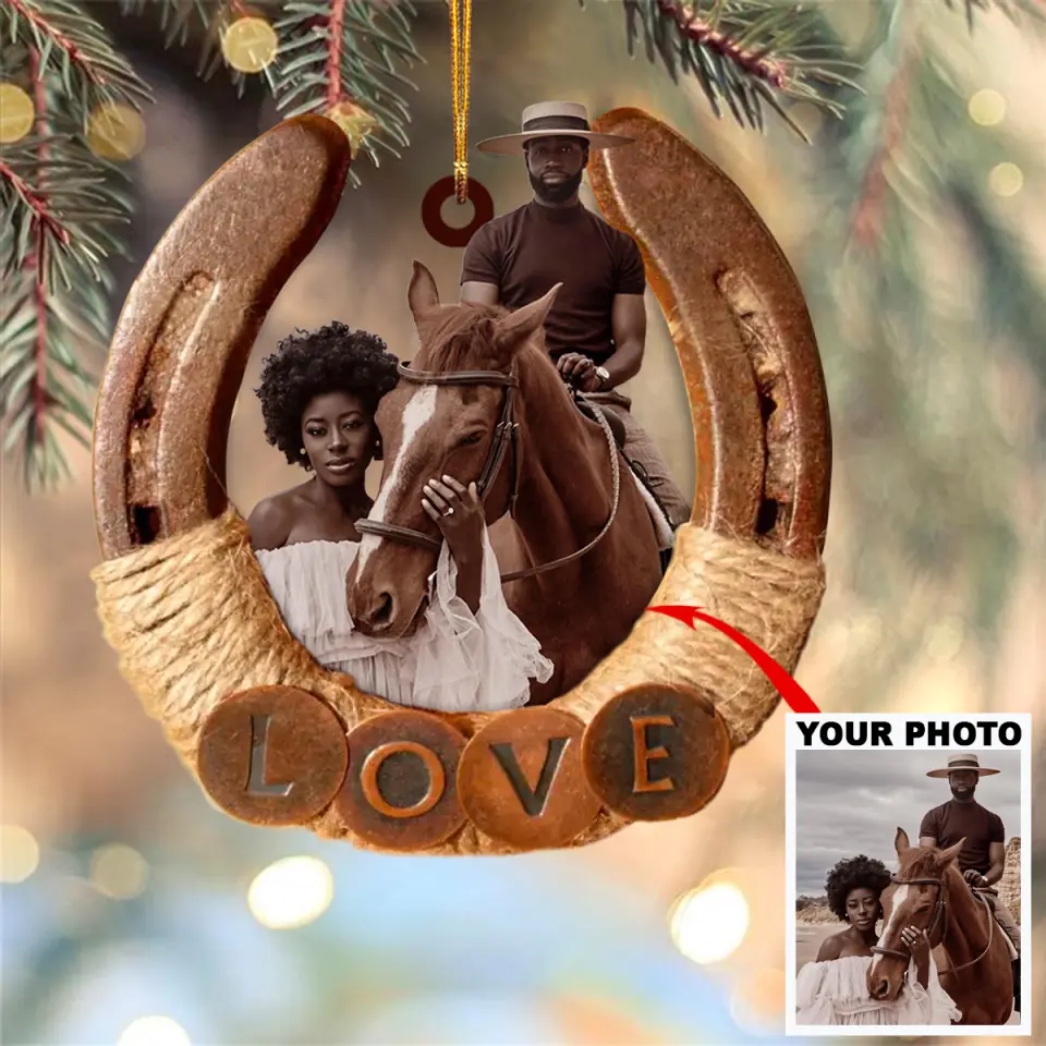 Personalized Photo Mica Ornament - Gift For Horse Lover - All You Need Is Love And A Horse ARND036 AGCVL006