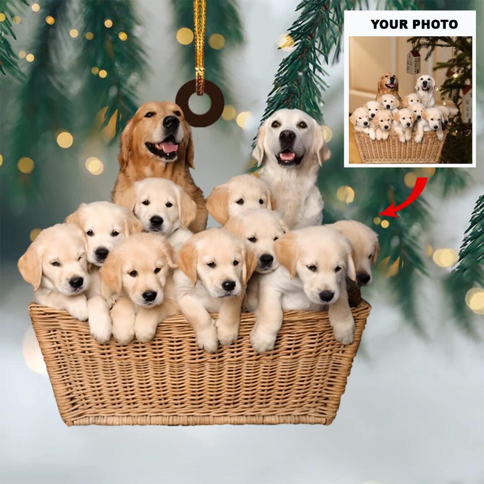 Personalized Photo Mica Ornament - Gift For Dog Lover - Dogs Christmas Photo ARND037