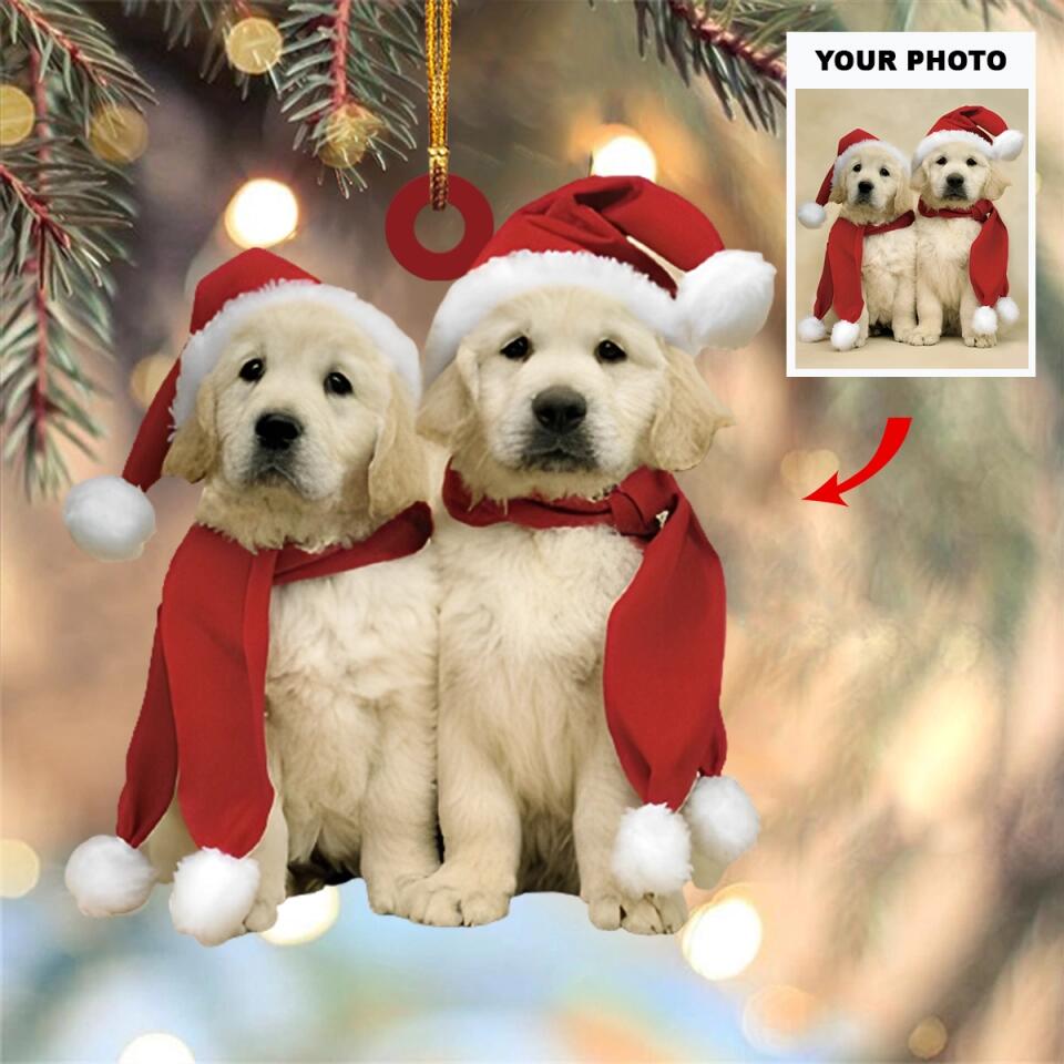 Personalized Photo Mica Ornament - Gift For Dog Lover - Dogs Christmas Photo ARND037