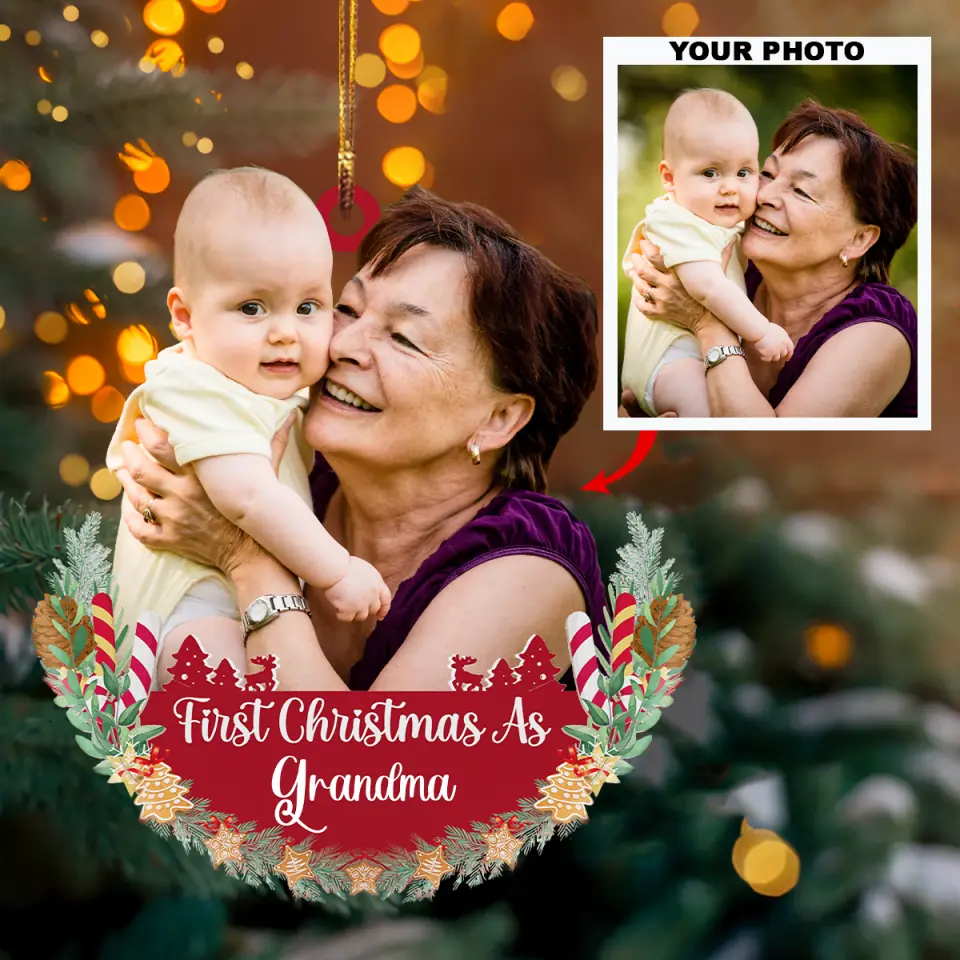 Personalized Photo Mica Ornament - Gift For Family Member - First Christmas As ARND0014 AGCPD009