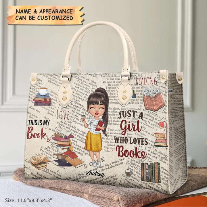 Personalized Leather Bag - Gift For Reading Lover - Just A Girl Who Loves Books ARND037