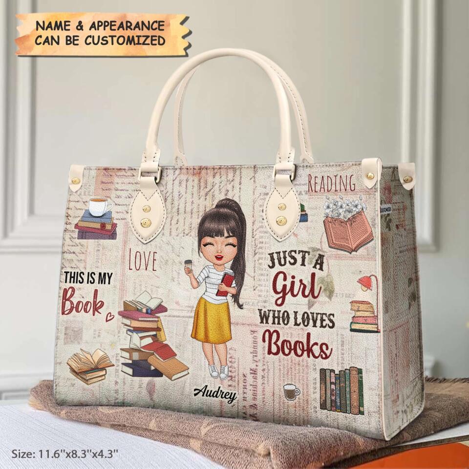 Personalized Leather Bag - Gift For Reading Lover - Just A Girl Who Loves Books ARND037