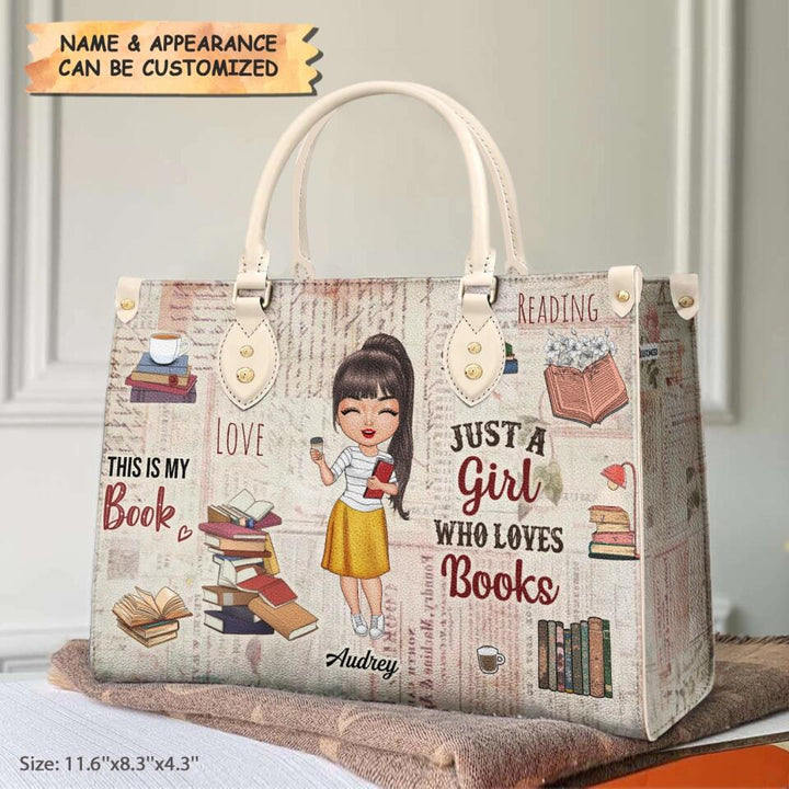 Personalized Leather Bag - Gift For Reading Lover - Just A Girl Who Loves Books ARND037