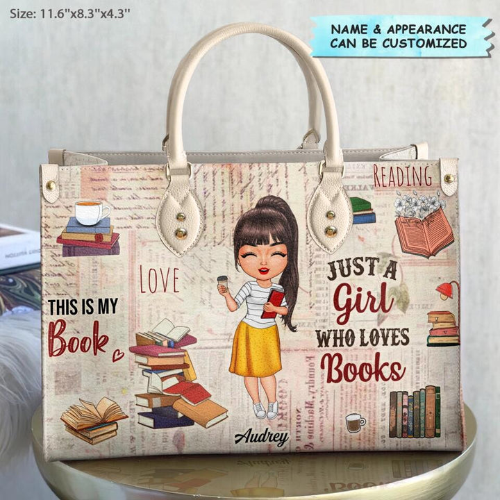 Personalized Leather Bag - Gift For Reading Lover - Just A Girl Who Loves Books ARND037