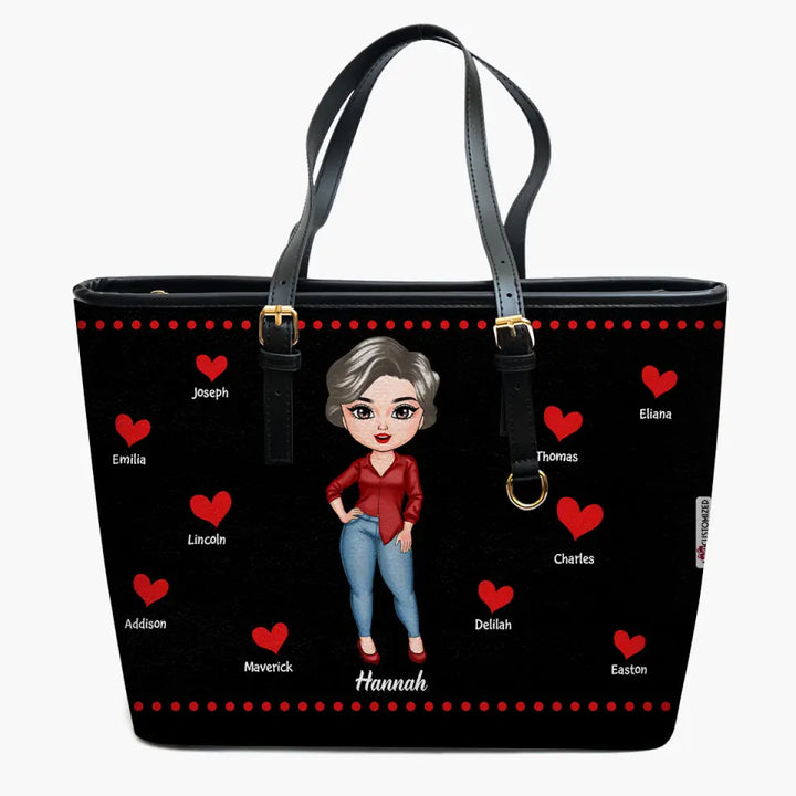 Personalized Leather Bucket Bag - Gift For Grandma - Don't Be Jealous With This Grandma ARND037
