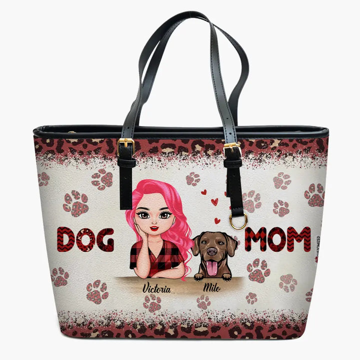 Personalized Leather Bucket Bag - Gift For Dog Lover - Dog Mom ARND005