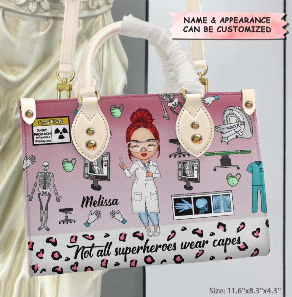 Personalized Leather Bag - Gift For Radiologist - Living Her Best Life ARND005