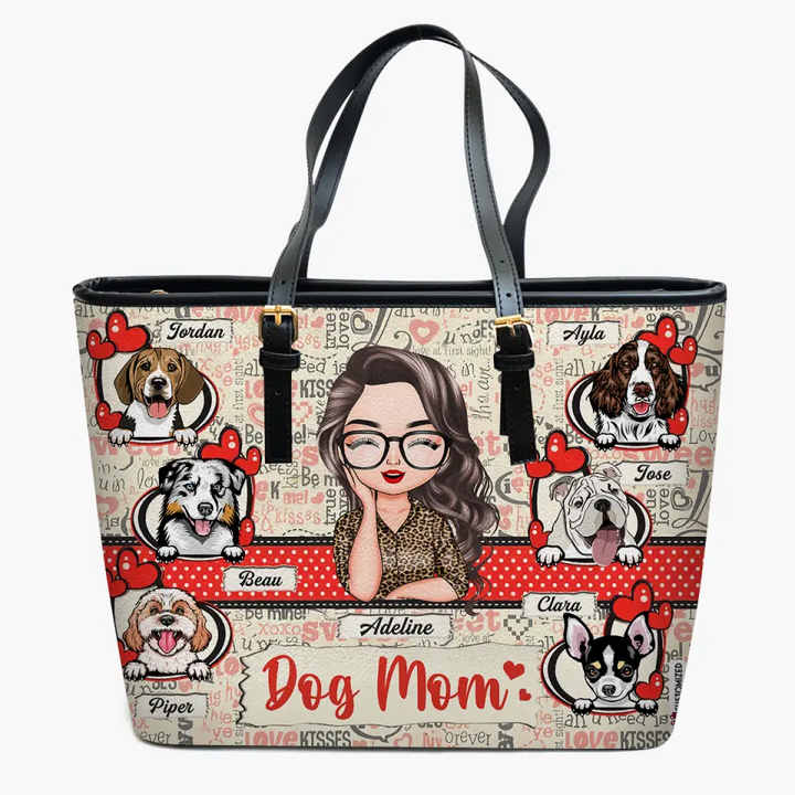 Personalized Leather Bucket Bag - Gift For Dog Lover - Dog Mom ARND005