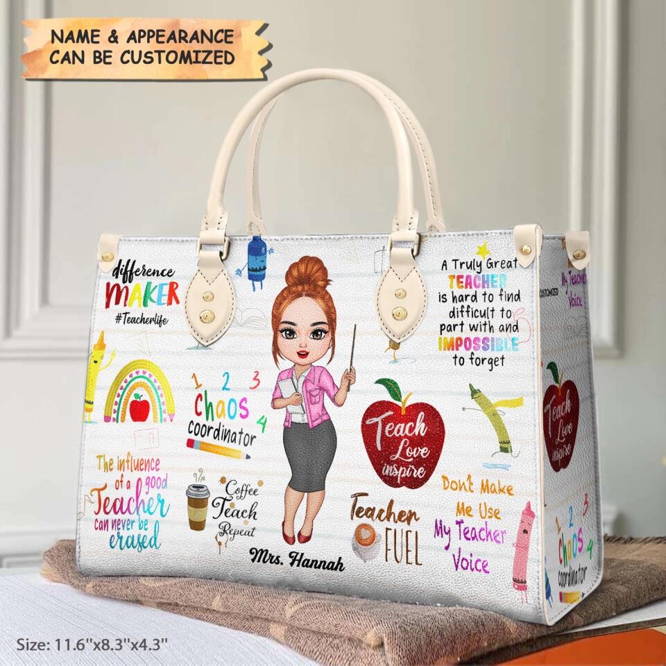 Personalized Leather Bag - Gift For Teacher - Chaos Coordinator ARND018