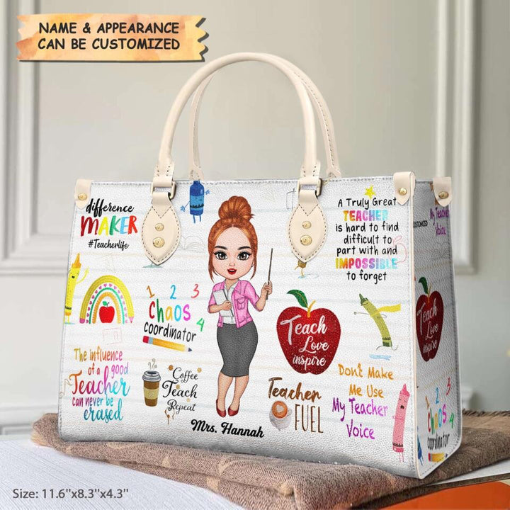 Personalized Leather Bag - Gift For Teacher - Chaos Coordinator ARND018