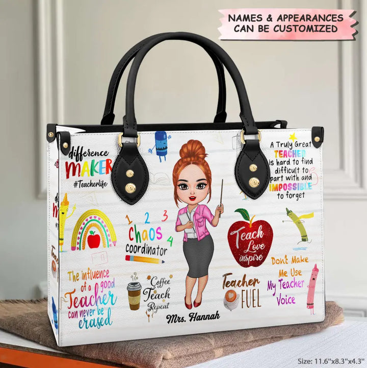 Personalized Leather Bag - Gift For Teacher - Chaos Coordinator ARND018