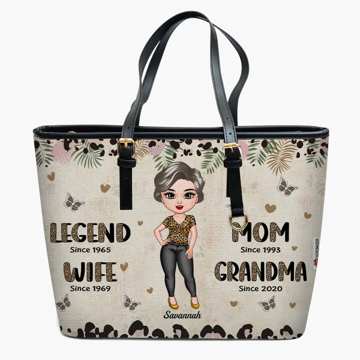 Personalized Leather Bucket Bag - Gift For Grandma - Legend Wife Mom Grandma ARND037