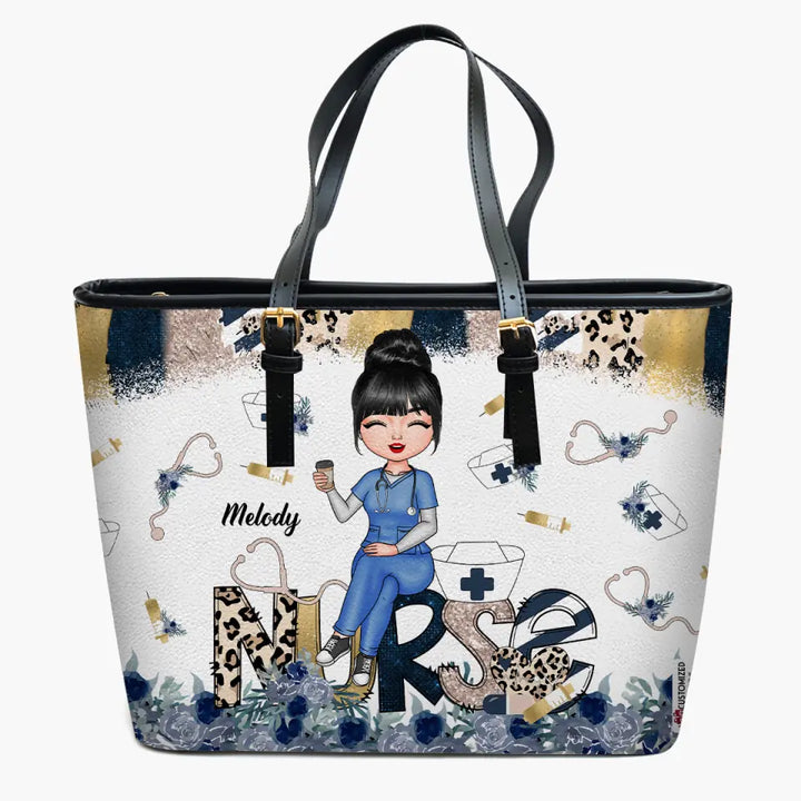 Personalized Leather Bucket Bag - Gift For Nurse - I Love Being A Nurse ARND005