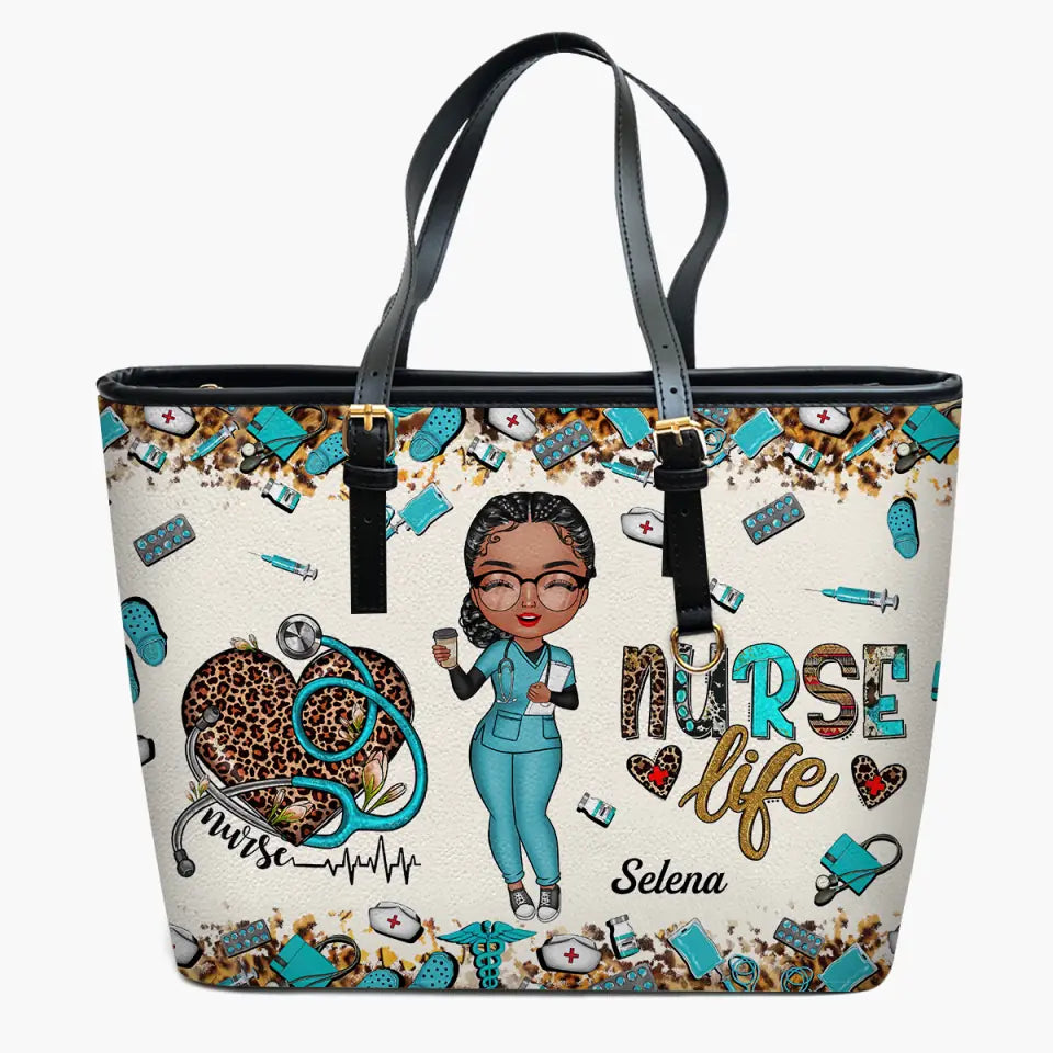 Personalized Leather Bucket Bag - Birthday, Nurse's Day Gift For Nurse - Nurse Life ARND005