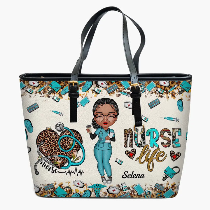 Personalized Leather Bucket Bag - Birthday, Nurse's Day Gift For Nurse - Nurse Life ARND005