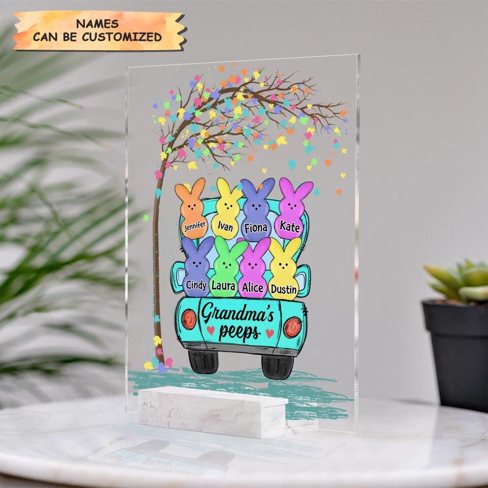 Grandma Peeps Easter - Personalized Acrylic Plaque - Easter Gift For Grandma