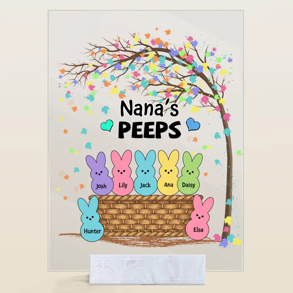 Grandma's Peeps - Personalized Acrylic Plaque - Easter Gift For Grandma, Mom