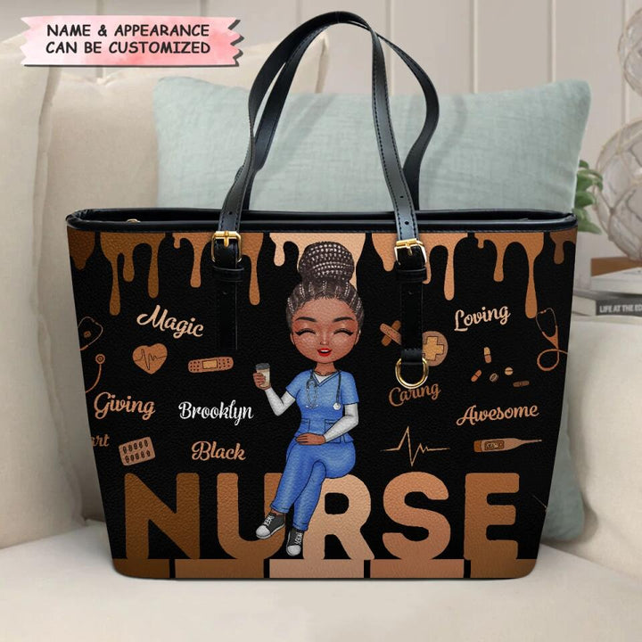 Love Nurse Life - Personalized Leather Bucket Bag - Gift For Nurse