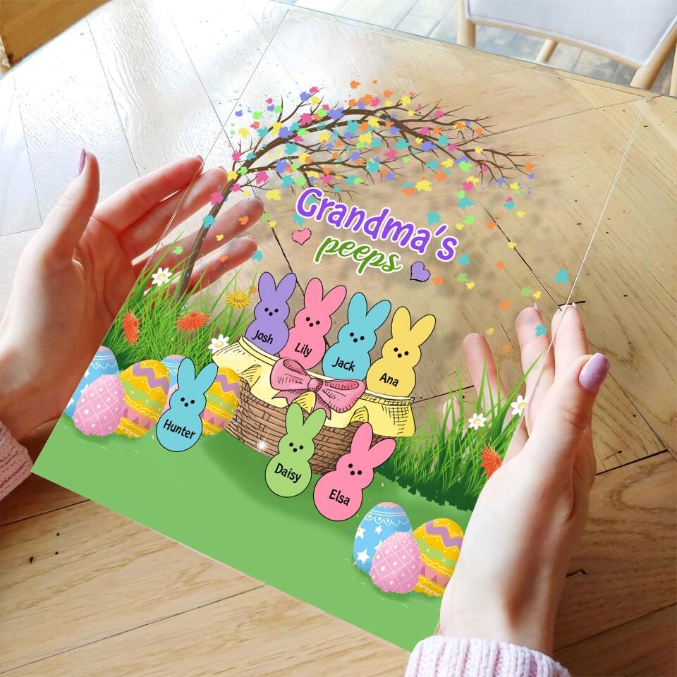 Grandma's Peeps  - Personalized Acrylic Plaque - Easter Gift For Grandma & Mom