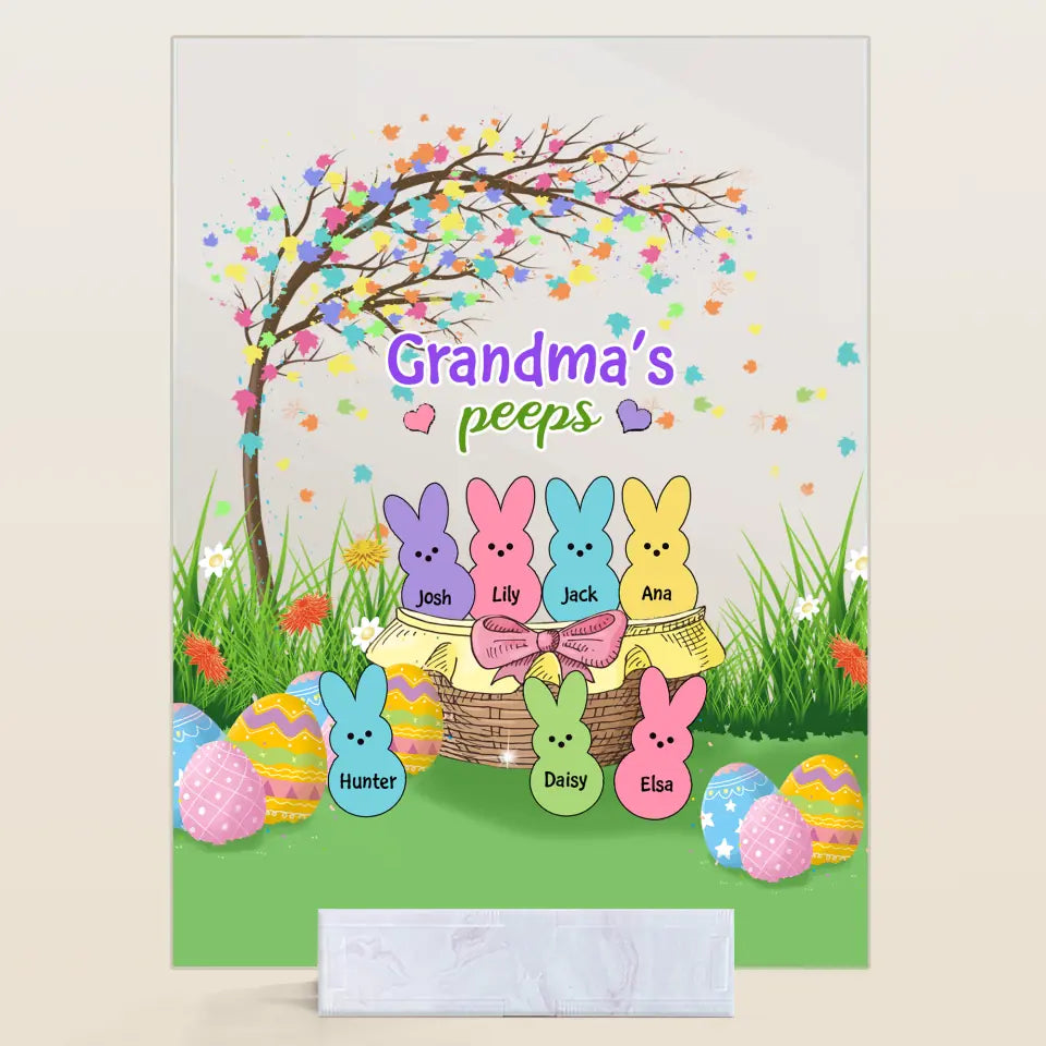 Grandma's Peeps  - Personalized Acrylic Plaque - Easter Gift For Grandma & Mom