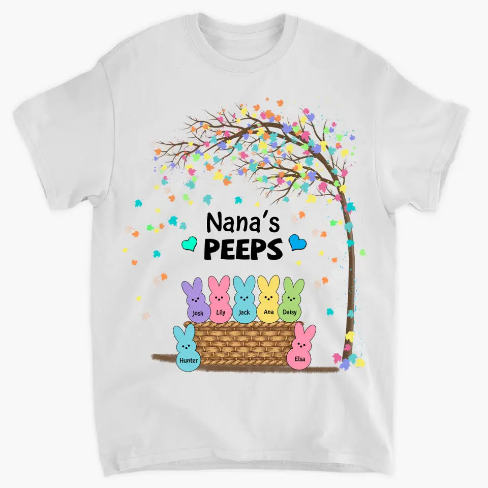 Grandma's Peeps Easter - Personalized T-shirt - Easter Gift For Grandma