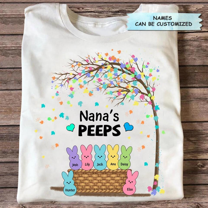 Grandma's Peeps Easter - Personalized T-shirt - Easter Gift For Grandma