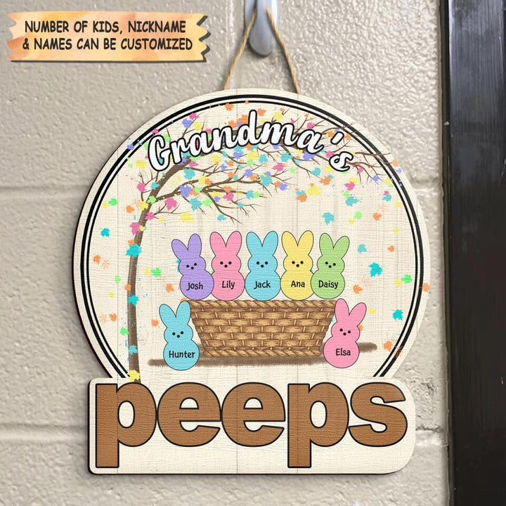 Grandma's Peeps - Personalized Door Sign - Easter Gift For Mom & Grandma