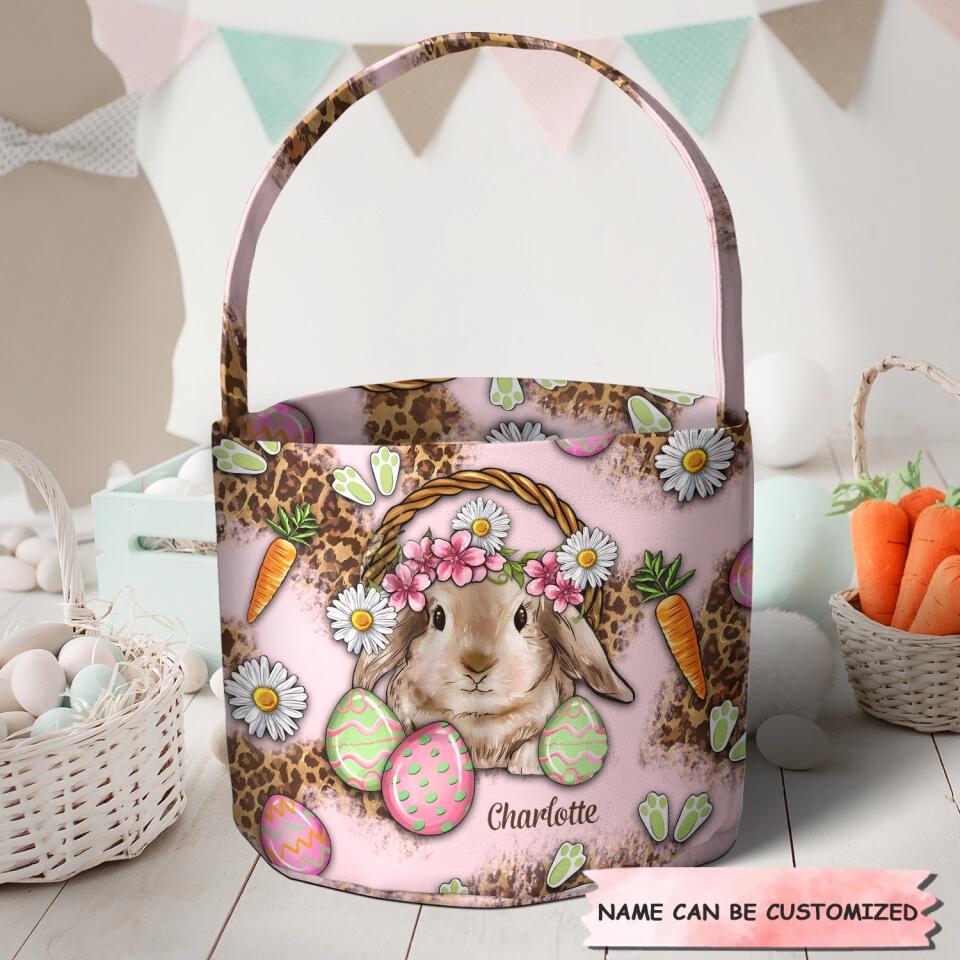 Bunny Easter - Personalized Fabric Basket - Easter Gift For Kid