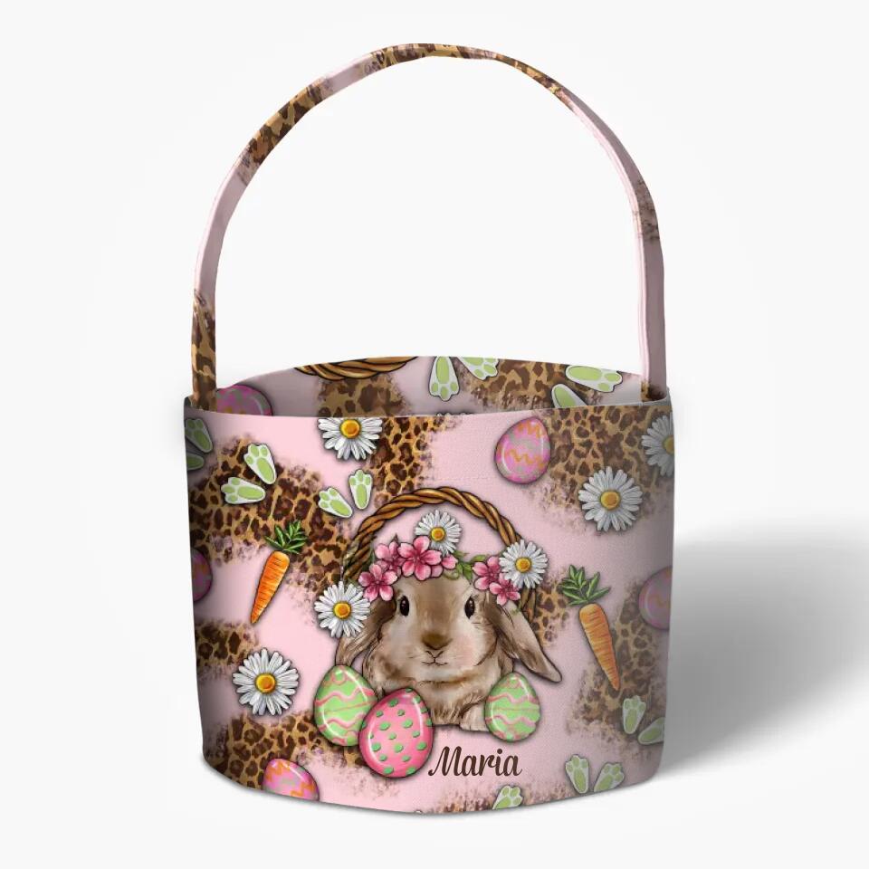 Bunny Easter - Personalized Fabric Basket - Easter Gift For Kid