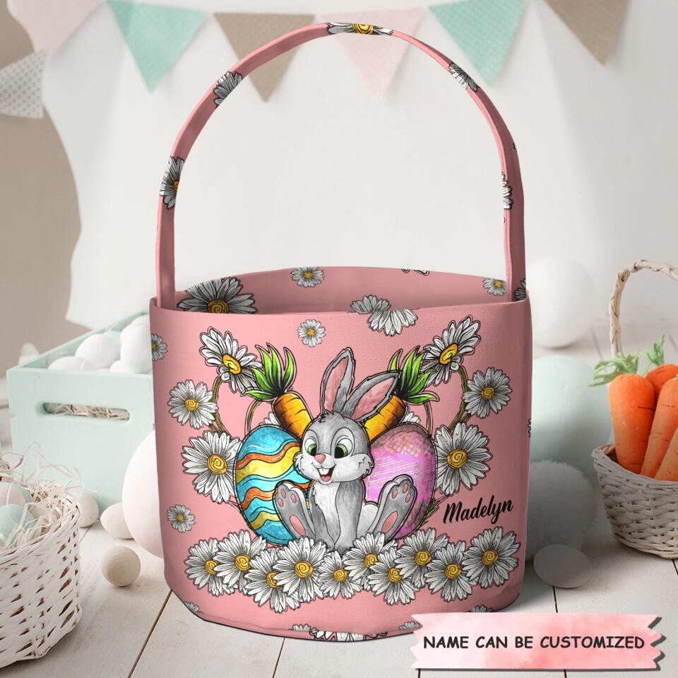 Rabbit Easter - Personalized Fabric Basket - Easter Gift For Family