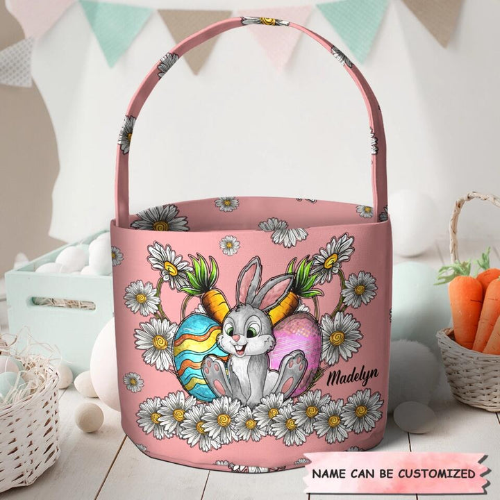 Rabbit Easter - Personalized Fabric Basket - Easter Gift For Family