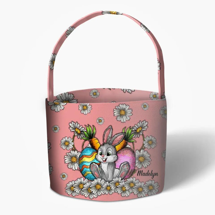 Rabbit Easter - Personalized Fabric Basket - Easter Gift For Family