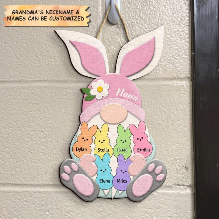 Grandma's Peeps - Personalized Door Sign - Easter Gift For Grandma