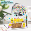 Grandma&#39;s Chicks - Personalized Heart-shaped Acrylic Plaque - Easter Gift For Grandma