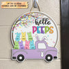 Hello Peeps - Personalized Door Sign - Easter Gift For Family Member