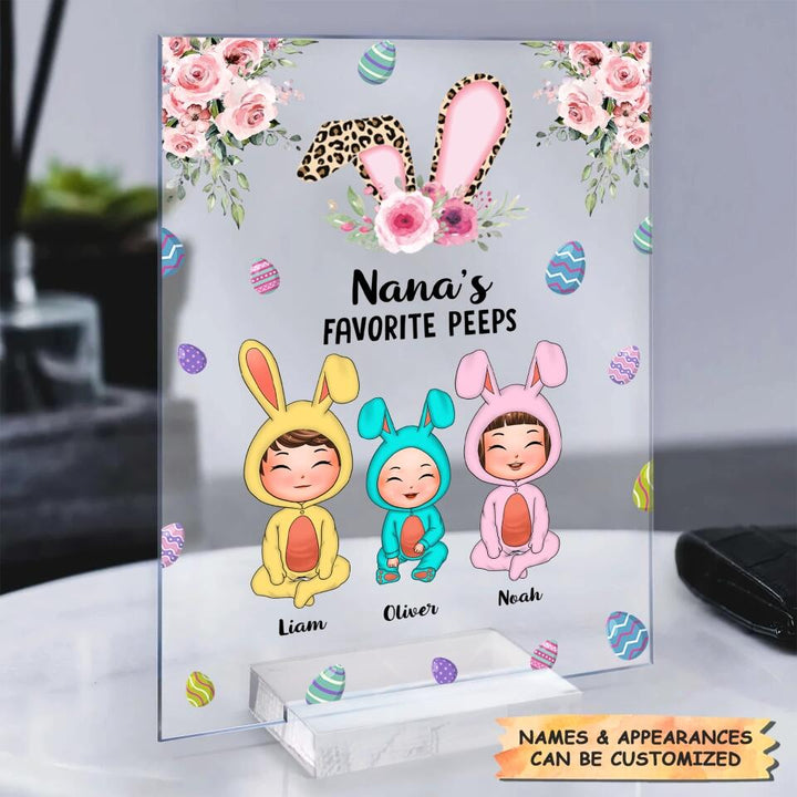 Grandma's Favourite Peeps  - Personalized Acrylic Plaque - Easter Gift For Grandma