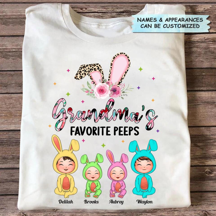 Grandma's Favorite Peeps - Personalized T-shirt - Easter Gift For Grandma