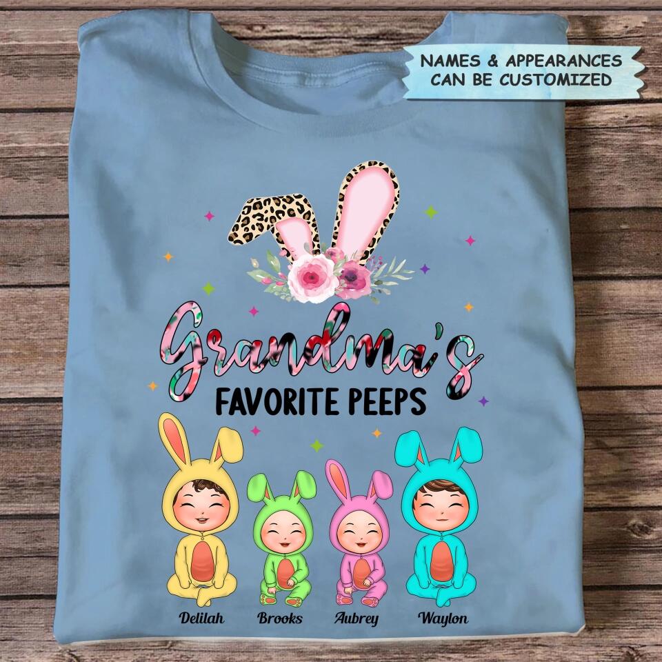 Grandma's Favorite Peeps - Personalized T-shirt - Easter Gift For Grandma