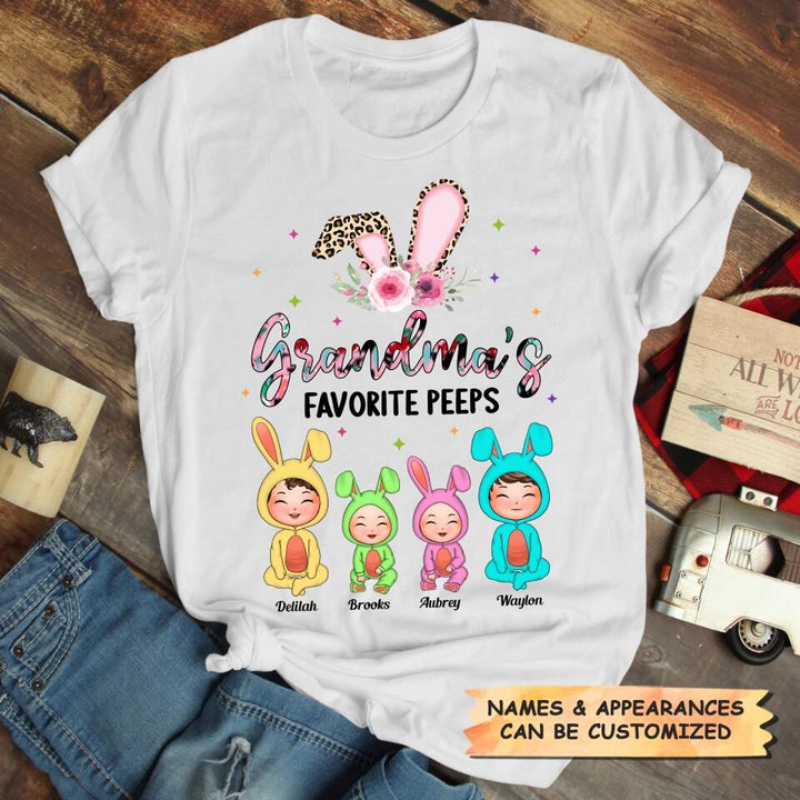 Grandma's Favorite Peeps - Personalized T-shirt - Easter Gift For Grandma