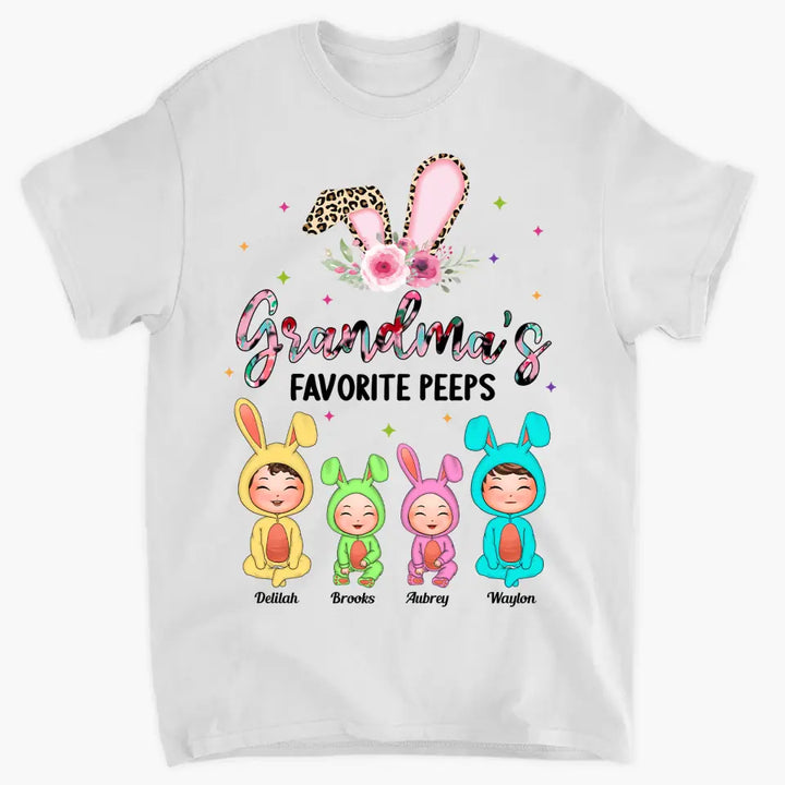 Grandma's Favorite Peeps - Personalized T-shirt - Easter Gift For Grandma