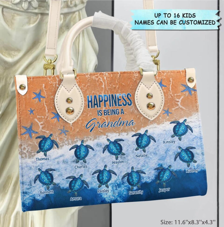 Personalized Leather Bag - Gift For Grandma - Happiness Is Being A Grandma ARND0014