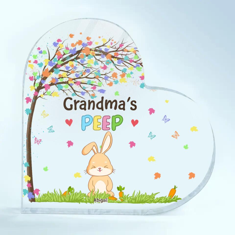 Grandma's Peeps  - Personalized Heart-shaped Acrylic Plaque - Easter Gift For Family