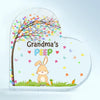 Grandma&#39;s Peeps  - Personalized Heart-shaped Acrylic Plaque - Easter Gift For Family