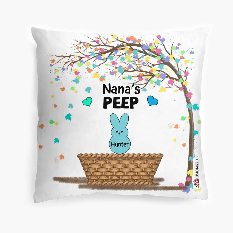 Grandma's Peeps - Personalized Pillow - Easter Gift For Grandma